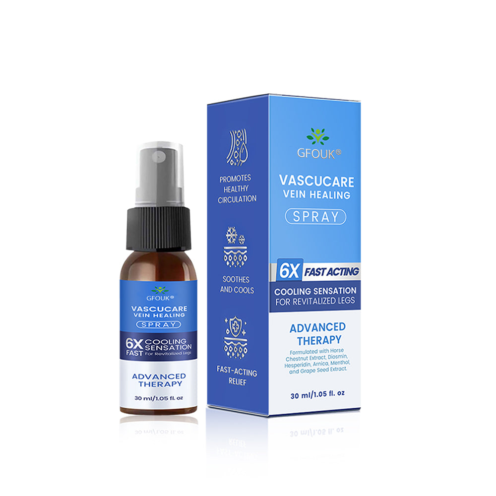 🇬🇧👨‍⚕️👍GFOUK® VascuCare Vein Healing Spray(Designed for Varicose veins, Spider veins, Deep vein Thrombosis, Chronic venous insufficiency, Venous ulcers, Thrombophlebitis and other venous issues)